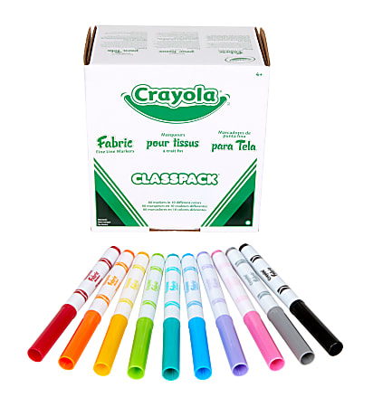 Crayola® Fabric Markers Classpack®, Assorted Colors, Pack Of 80