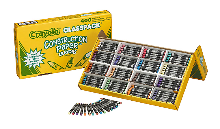 Crayola® Construction Paper Crayons, Assorted Colors, Box Of