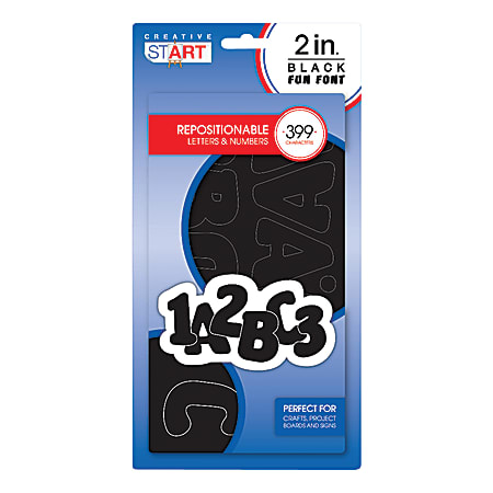 Creative Start® Self-Adhesive Characters, Letters, 2", Block, Black, Pack Of 399