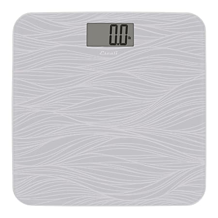 Escali Sleek 400 Lb Capacity Tempered Glass Bathroom Scale, 1/2"H x 11-15/16”W x 11-15/16”D, White