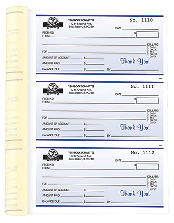 custom receipt books office depot