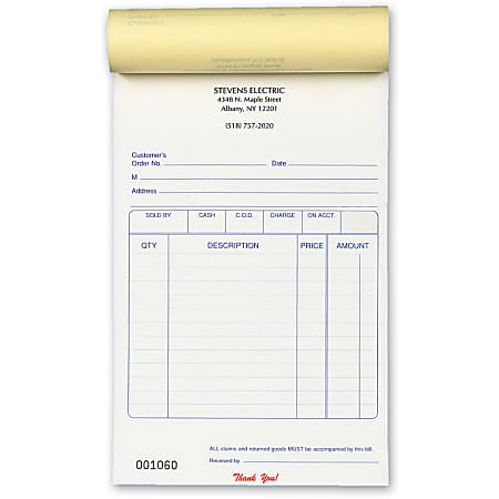 Custom Pre-Formatted 3-Part Business Forms, Multi-Purpose Sales