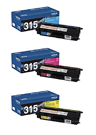 Brother® TN315 Cyan; Magenta; Yellow High Yield Toner Cartridges, Pack Of 3 Cartridges, TN315CMY-OD