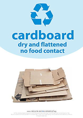 Recycle Across America Cardboard Standardized Recycling Labels, CARD-1007, 10" x 7", Light Blue