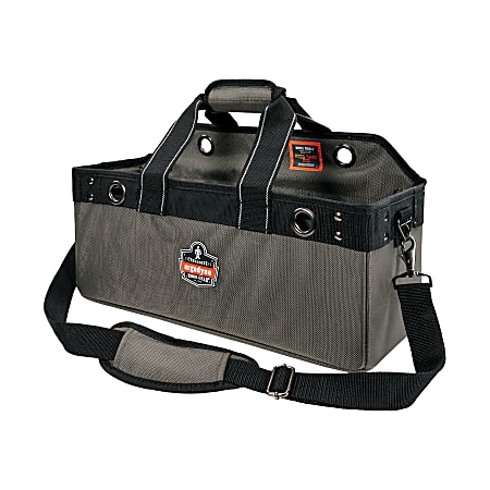 Ergodyne Arsenal 5844 Large Polyester Bucket Truck Tool Bag, 7-1/2”H x 18”W x 7-1/2”D, Gray