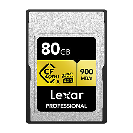 Lexar® GOLD Series Professional CFexpress Class 4 Type-A Compact Flash Memory Card, 80GB, LCAGOLD080G-RNENG