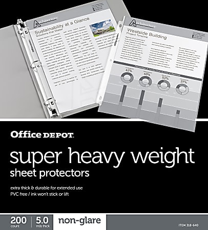 Office Depot Brand Secure Top Sheet Protectors 8 12 x 11 Clear Pack of 25 -  Office Depot