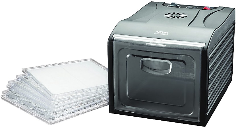 Aroma AFD-815B Professional 6-Tray XL Electric Food Dehydrator, Black