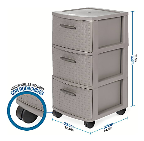  Plastics Storage Cabinet with Drawers and Casters
