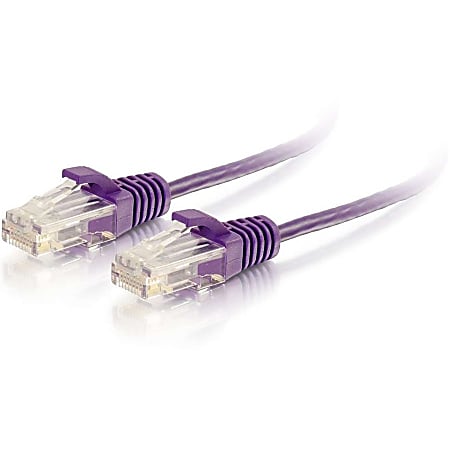C2G 3ft Cat6 Snagless Unshielded (UTP) Slim Ethernet Cable - Cat6 Network Patch Cable - PoE - Purple - 3 ft Category 6 Network Cable  - 01181
