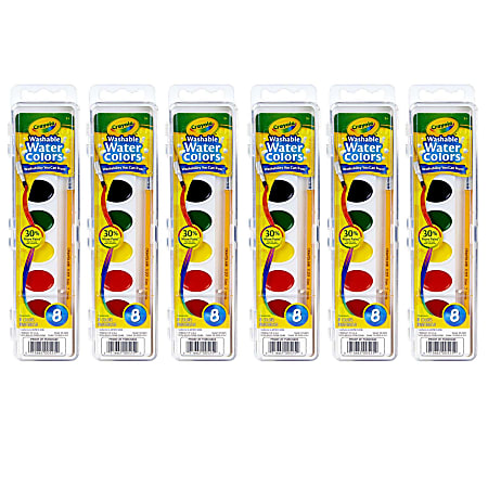 Crayola® Watercolor Set, 1 Oz, Assorted Colors, 8 Paints Per Set, Pack Of 6  Sets