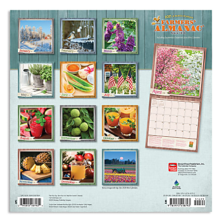 Farmers Almanac 2021 Wall Calendar 12"X12" 