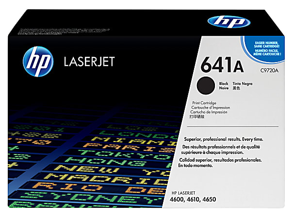 HP 641A Black Toner Cartridge, C9720A