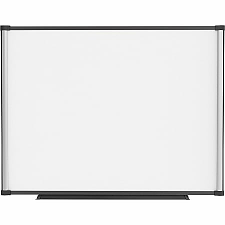 Lorell® Magnetic Dry-Erase Whiteboard Combo Board, 48" x 36", Aluminum Frame With Black Finish