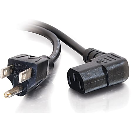C2G 10ft 18 AWG Universal Right Angle Power Cord (NEMA 5-15P to IEC320C13R) - 10ft