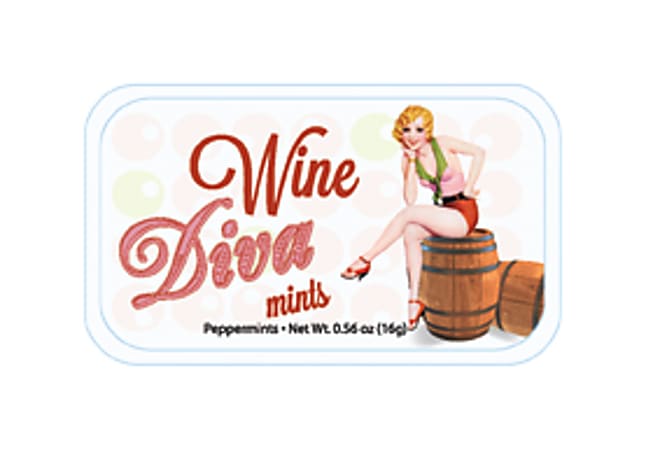 AmuseMints® Sugar-Free Mints, Wine Diva, 0.56 Oz, Pack Of 24