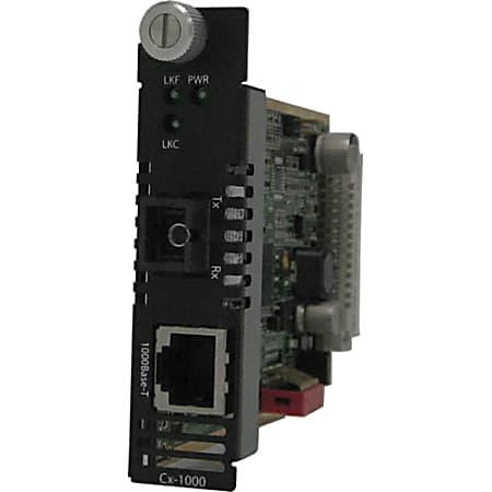 Perle C-1000-S1SC80D Gigabit Ethernet Media Converter - 1 x Network (RJ-45) - 1 x SC Ports - 1000Base-BX, 1000Base-T - Internal