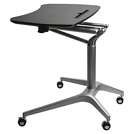 Lorell® Mobile 29"W Adjustable Height Sit-To-Stand Desk, Black