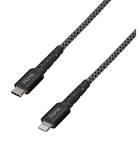 iHome 6&#x27; Durastrain Lightning to USB-C Nylon Charge