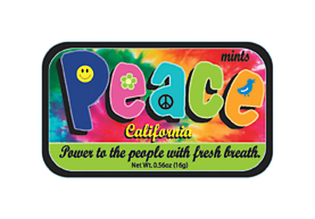 AmuseMints® Destination Mint Candy, California Peace, 0.56 Oz, Pack Of 24