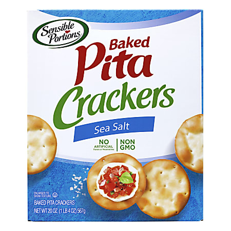 Sensible Portions Baked Sea Salt Pita Crackers, 20 Oz