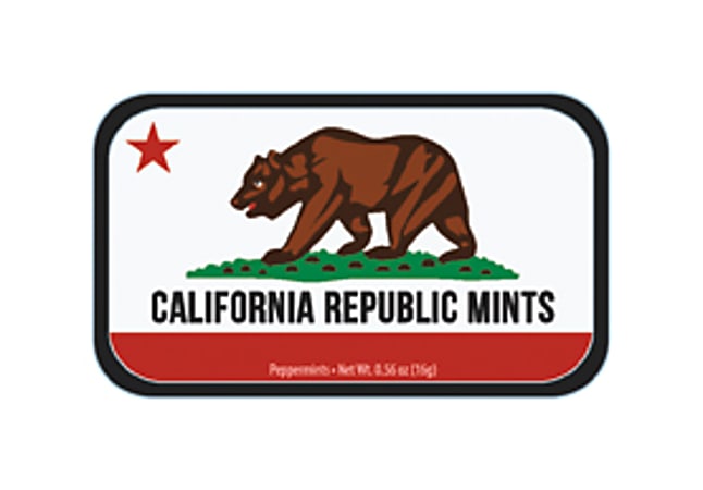 AmuseMints® Destination Mint Candy, California Republic Bear, 0.56 Oz, Pack Of 24
