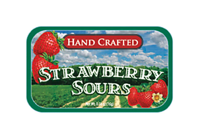 AmuseMints® Fruit Sours, Strawberry, 0.56 Oz, Pack Of 24