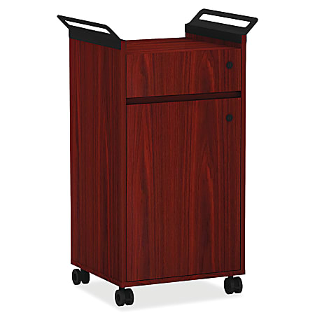 Lorell® Mobile Storage Cabinet, Small, Mahogany