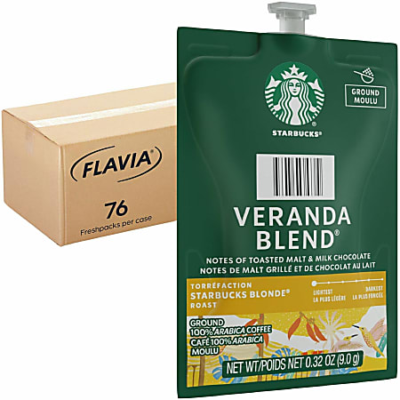 Starbucks Freshpack, Ground Veranda Coffee - Compatible with Flavia Aroma, Flavia Barista, FLAVIA Creation 600, Flavia Creation 500, Flavia Creation 200, Flavia Creation 150, Flavia Creation 300 - Light - 0.3 oz - Freshpack, Ground - Veranda Blend