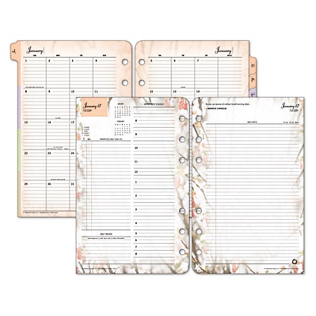 FranklinCovey Blooms Planner Refill, 4 1/4" x 6 3/4", 30% Recycled, 2 Pages Per Day, January–December 2016