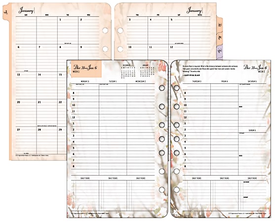FranklinCovey Blooms Planner Refill, 5 1/2" x 8 1/2", 30% Recycled, 2 Pages Per Week, January–December 2016