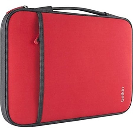 Belkin Carrying Case Sleeve for 11 Apple Netbook MacBook Air Red Wear Resistant Neopro Body Fleece Interior Material Handle 8 Height