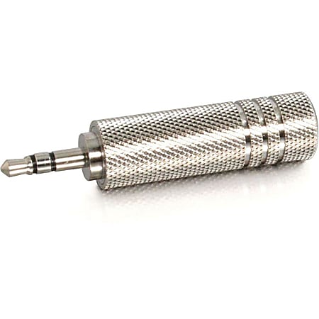 C2G 3.5mm Stereo Male to 6.3mm (1/4in) Stereo Female Adapter - 1 x Mini-phone Male - 1 x 6.35mm Audio Female - Metallic Silver