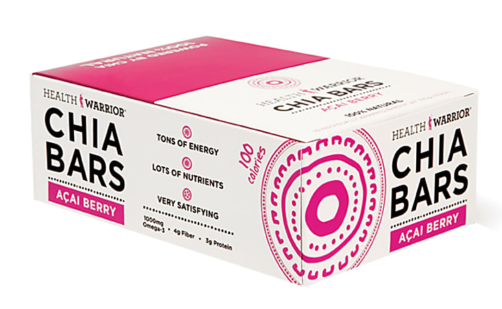 Health Warrior® Chia Bars, Acai Berry, 0.88 Oz, Box Of 15