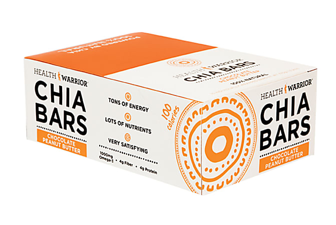 Health Warrior® Chia Bars, Chocolate Peanut Butter, 0.88 Oz, Pack Of 15