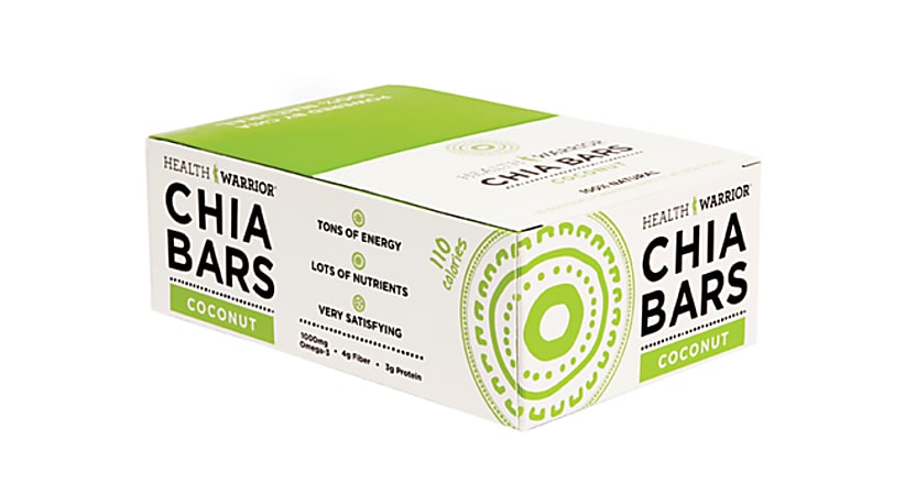 Health Warrior® Chia Bars, Coconut, 0.88 Oz, Box Of 15