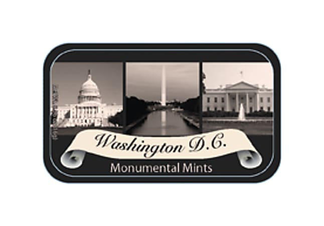 AmuseMints® Destination Mint Candy, Washington DC Monumental Scroll, 0.56 Oz, Pack Of 24