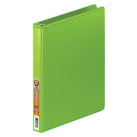 Wilson Jones® Heavy Duty Round-Ring View Binder, 1/2" Rings, 100% Recycled, 120-Sheet Capacity, Chartreuse