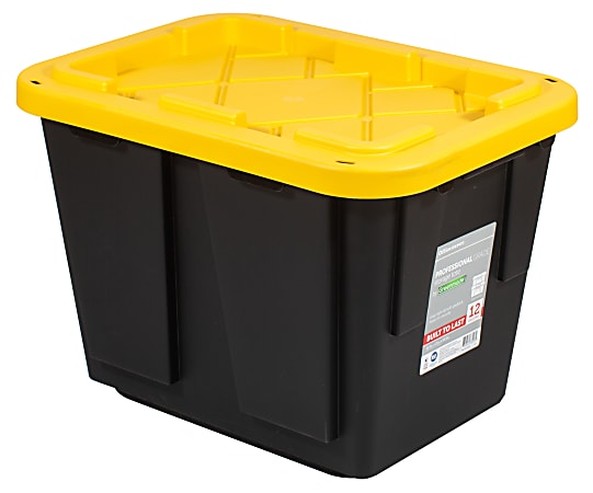 60 qt. Plastic Storage Bin with Lid in Clear (3-pack)