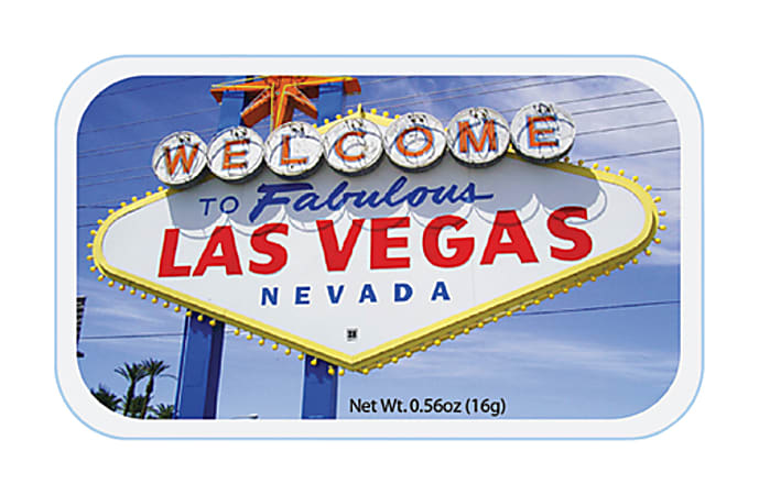 AmuseMints® Destination Mint Candy, Las Vegas Welcome Sign Photo, 0.56 Oz, Pack Of 24