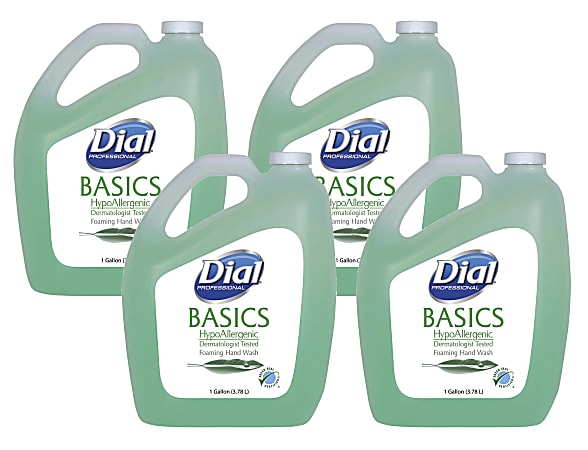 Dial® Basics HypoAllergenic Foam Hand Soap, Fresh Scent, 1 Gal., Pack Of 4 Bottles