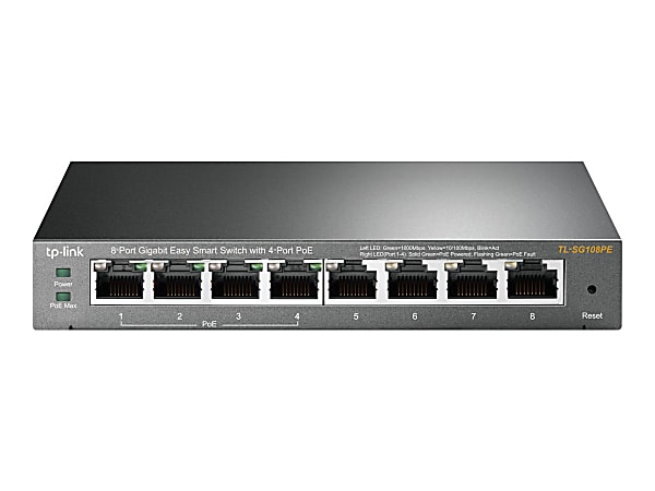 TP-LINK® TL-SG108PE 8-Port Gigabit Ethernet Easy Smart Switch With 4 PoE Ports