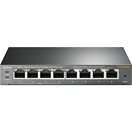 TP-LINK® TL-SG108PE 8-Port Gigabit Ethernet Easy Smart Switch With 4 PoE Ports