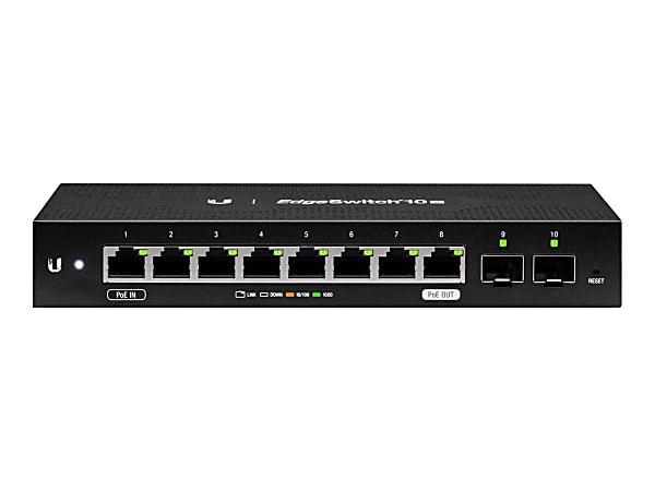 Ubiquiti EdgeSwitch 10X - Switch - managed - 8 x 10/100/1000 + 2 x Gigabit SFP - rack-mountable, wall-mountable - DC power