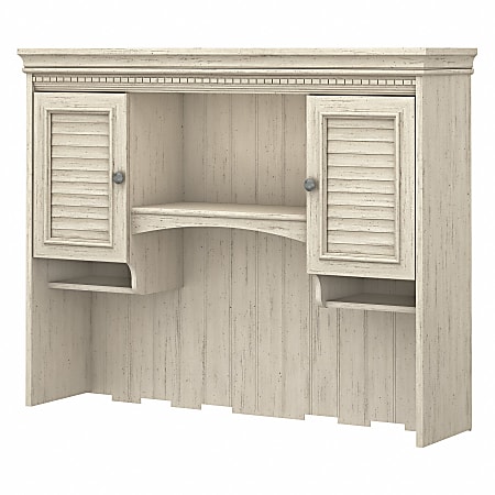 Bush furniture fairview l shaped desk with hutch in antique white deals