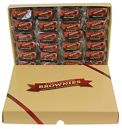 Barry's Gourmet Brownies Salted Caramel Chocolate Chunk Brownies, 2 Oz, Box Of 24