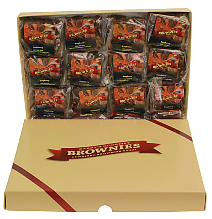 Barry's Gourmet Brownies Raspberry Chocolate Chunk Brownies, 4 Oz, Box Of 12