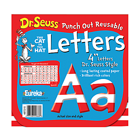 Eureka® Dr. Seuss™ Reusable Punch Out Deco Letters, 4", 217 Pieces