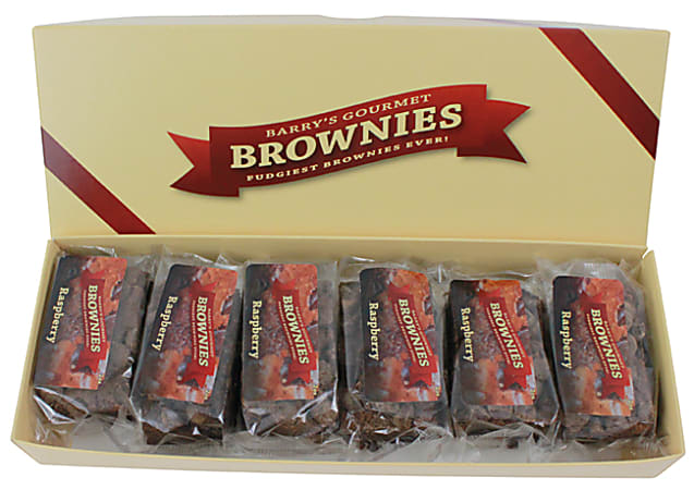 Barry's Gourmet Brownies Raspberry Chocolate Chunk Brownies, 2 Oz, Box Of 6