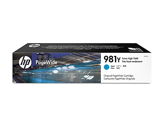 HP 981Y, (L0R13A) Extra High-Yield Cyan Original PageWide Cartridge